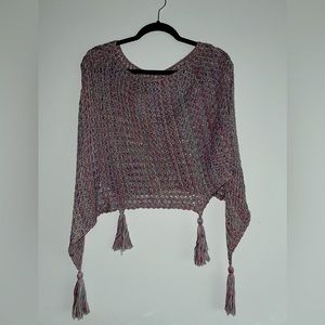 Multi-color woven Shawl with tassels